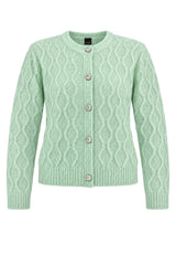 Pinko Cardigan Donna a Trecce e Bottoni Gioiello