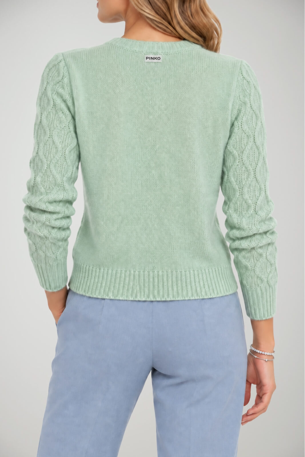 Pinko Cardigan Donna a Trecce e Bottoni Gioiello