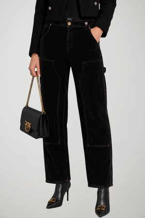 Pinko Pantaloni Donna Praia Worker Washed Velvet
