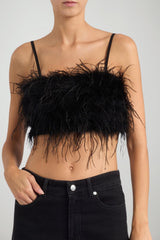 Pinko Top Donna Crop con Piume