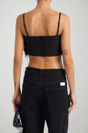 Pinko Top Donna Crop con Piume