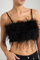 Pinko Top Donna Crop con Piume