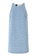 Abito da donna in denim Pinko smanicato con strass
