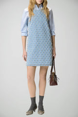 Abito da donna in denim Pinko smanicato con strass