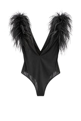 Pinko Body Donna in Jersey Tecnico con Piume