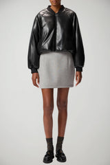 Bomber da donna Pinko in ecopelle crop outfit