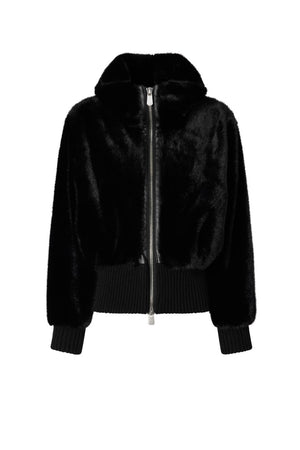 Bomber donna Pinko in pelliccia sintetica Aspen con cappuccio fronte