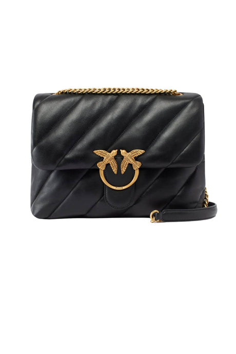 borsa pinko trapuntata nero oro