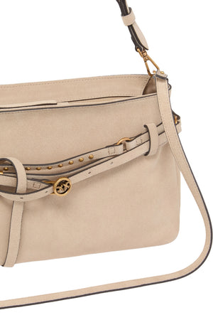 Borsa da donna Pinko in suede con cinture borchiate
