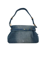 Borsa da donna Pinko in denim con tracolla e cinturini con borchie  e logo