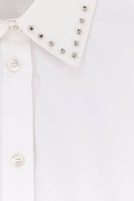 Camicia da donna Pinko in popeline over fit con borchie
