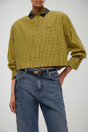 Pinko Camicia Donna cropped a quadretti