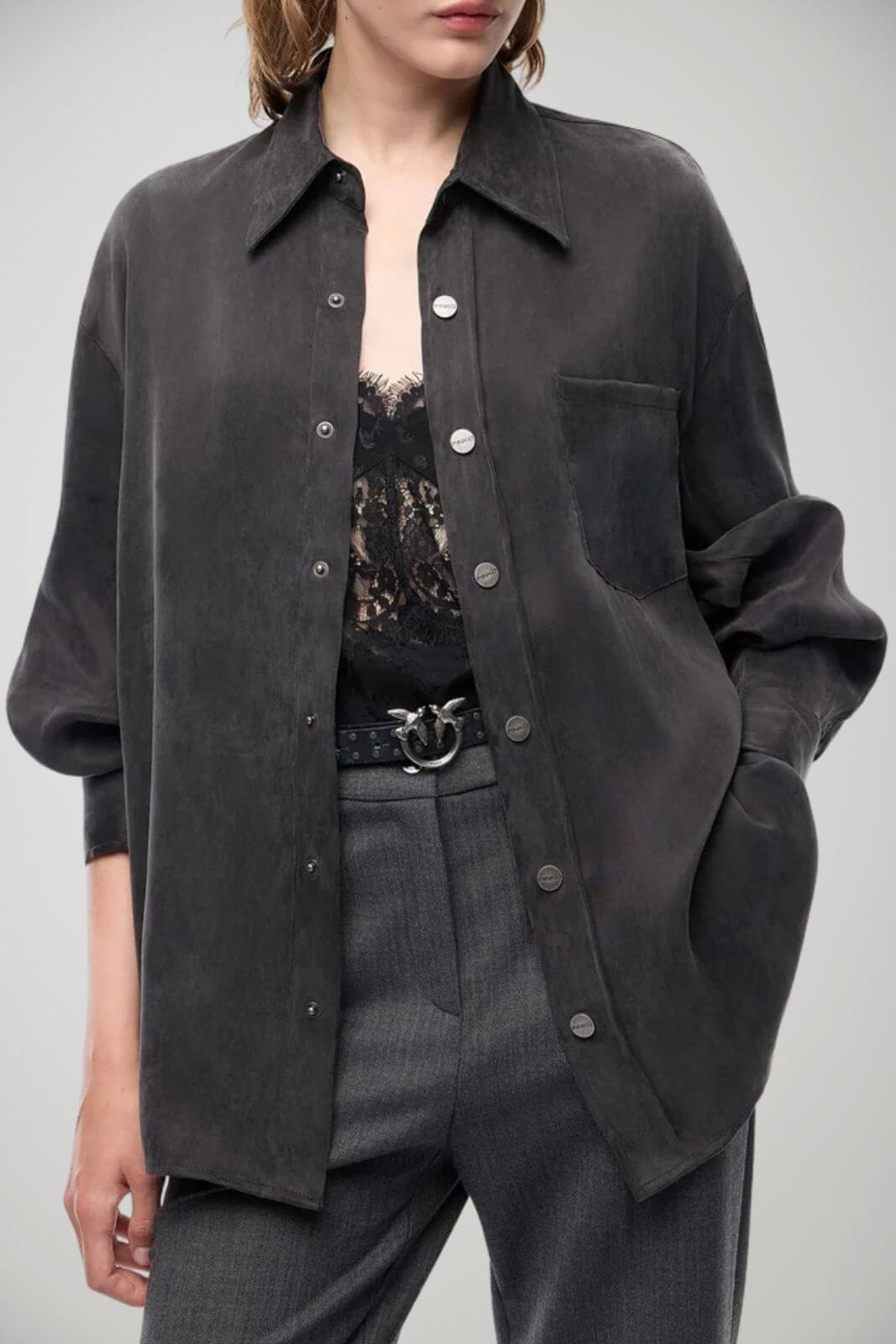 Pinko Camicia Donna in twill di cupro