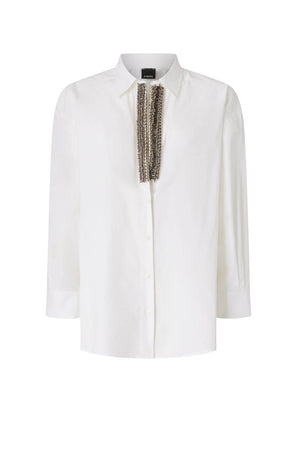 Pinko Camicia Donna in popeline con gioielli Over Fit