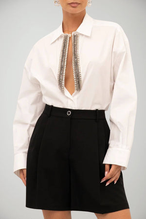 Pinko Camicia Donna in popeline con gioielli Over Fit