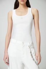 Canotta da donna Pinko smanicata con logo in vernice
