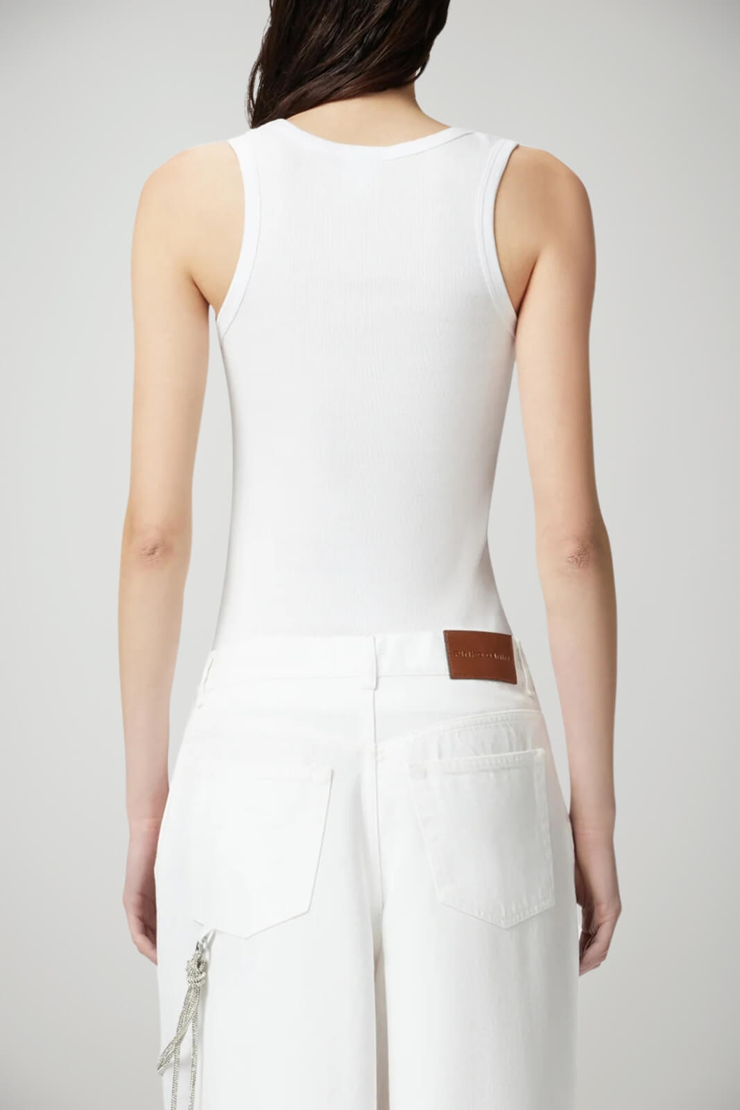 Canotta da donna Pinko smanicata con logo in vernice