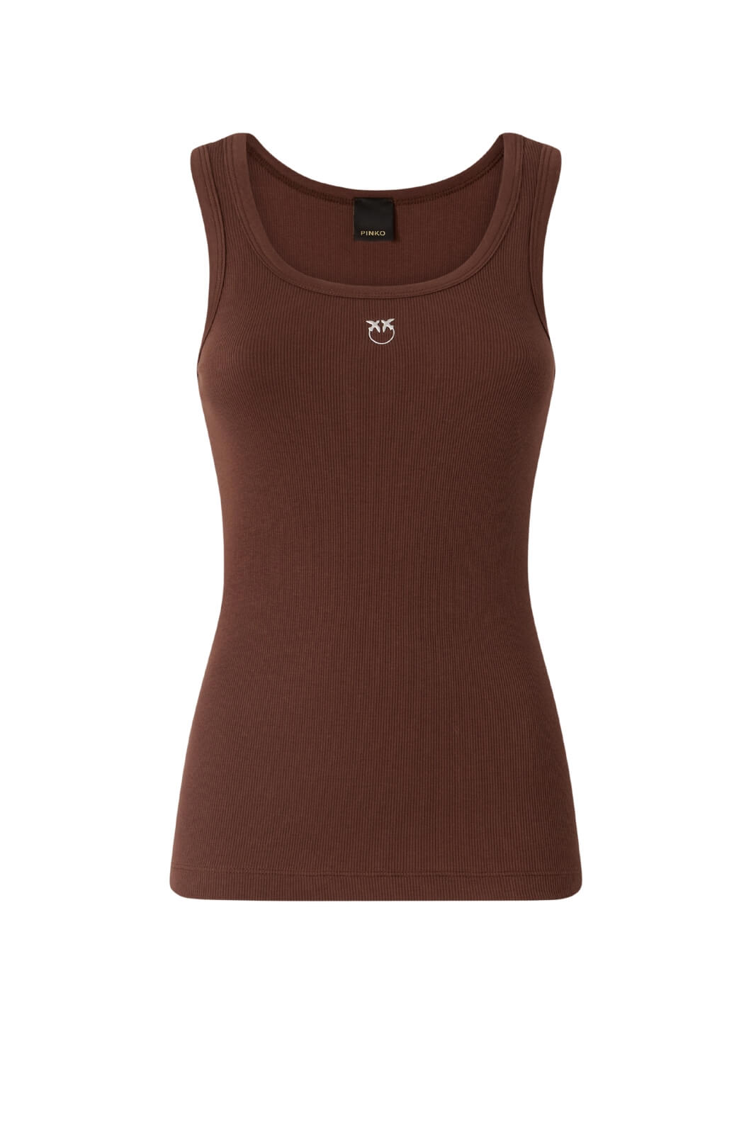 Canotta da donna Pinko smanicata con logo in vernice