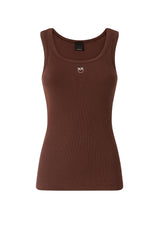 Canotta da donna Pinko smanicata con logo in vernice