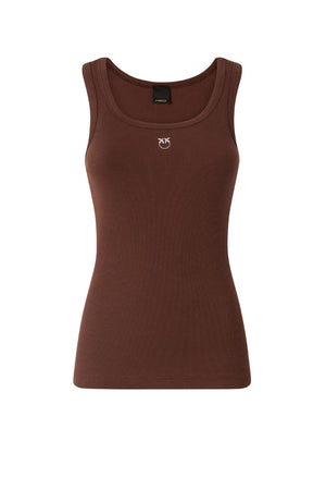 Canotta da donna Pinko smanicata con logo in vernice