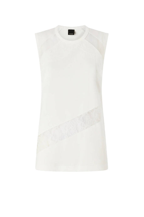 Canotta da donna Pinko smanicata con inserto in pizzo