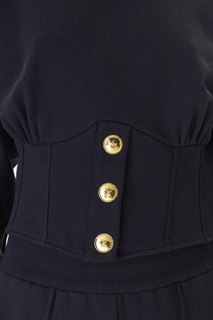 Pinko Felpa Donna con Bottoni Dorati