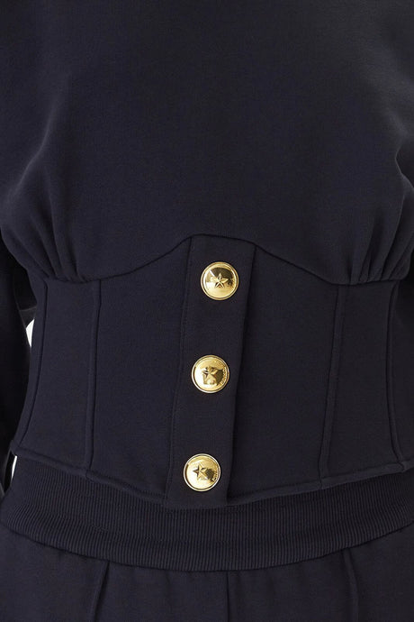 Pinko Felpa Donna con Bottoni Dorati