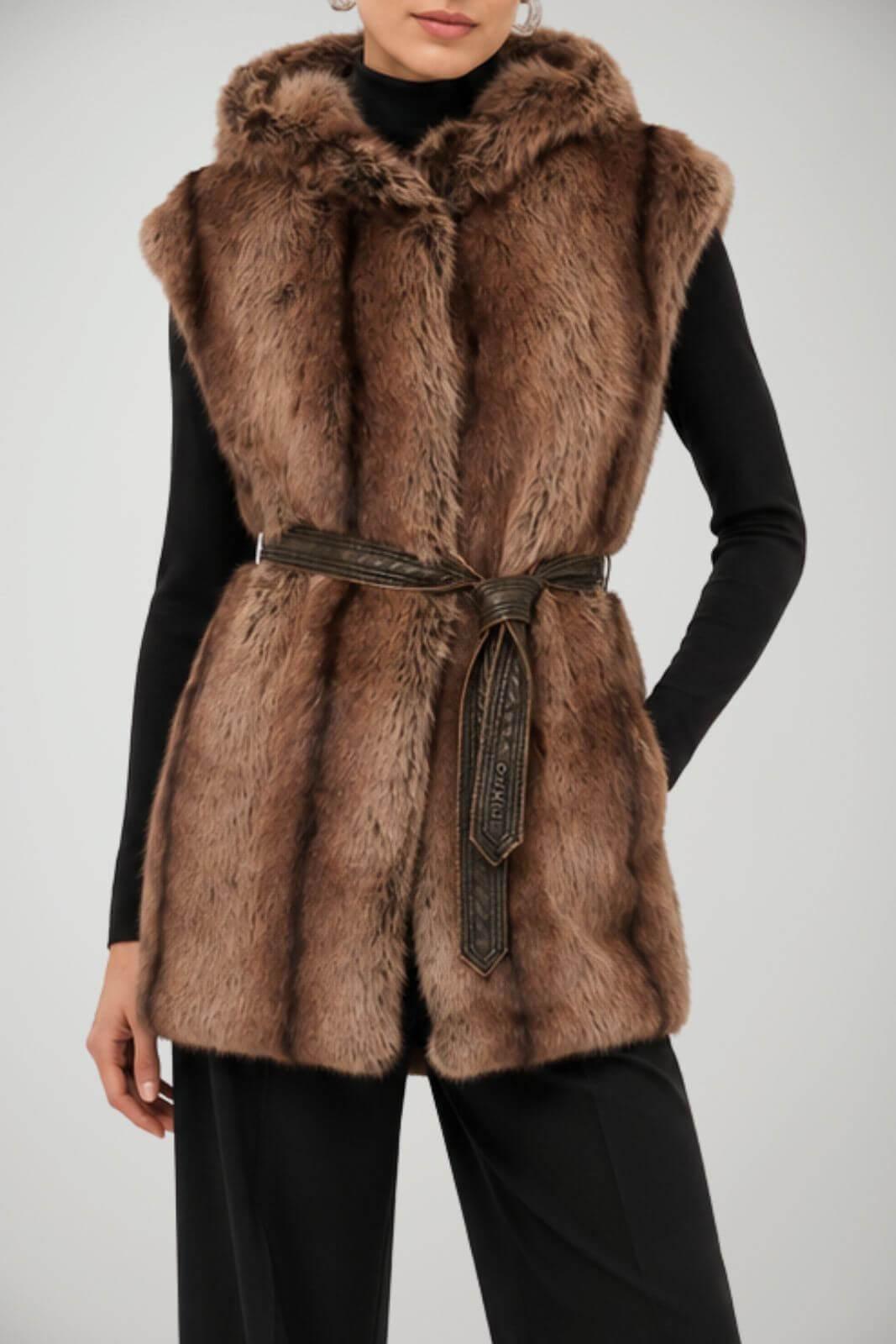 Pinko Gilet Donna lungo in pelliccia sintetica