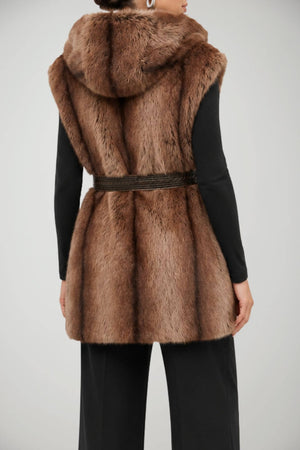 Pinko Gilet Donna lungo in pelliccia sintetica