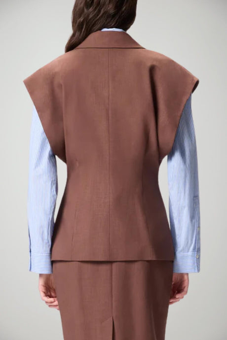 Giacca da donna Pinko smanicata monopetto con collo rever