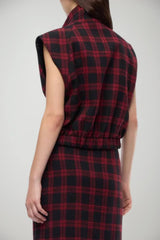 Pinko Gilet Donna in tweed a quadri