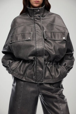 Pinko Caban Donna in ecopelle Oversize