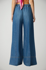 Pinko Jeans Donna Wide Leg in misto lino