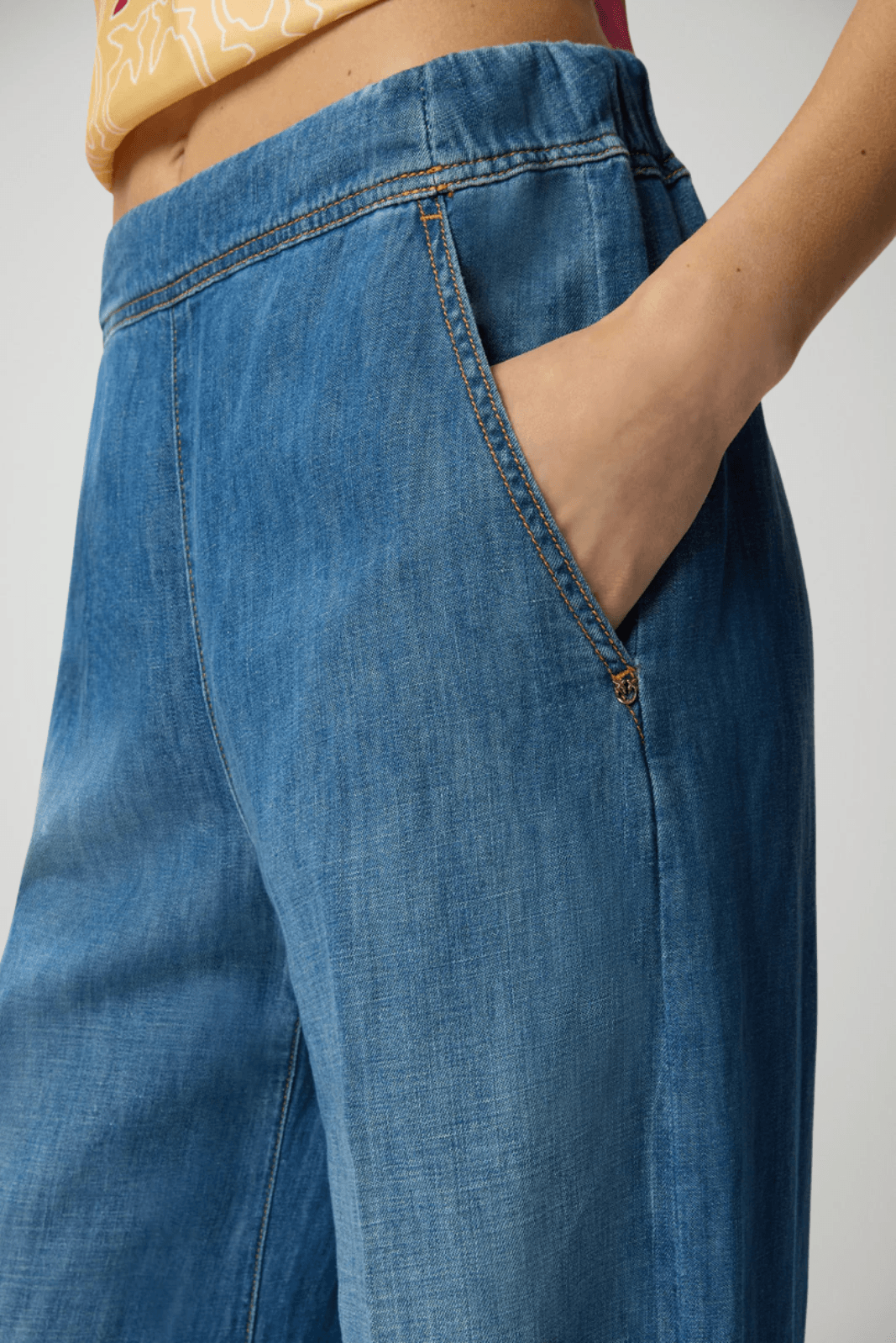 Pinko Jeans Donna Wide Leg in misto lino