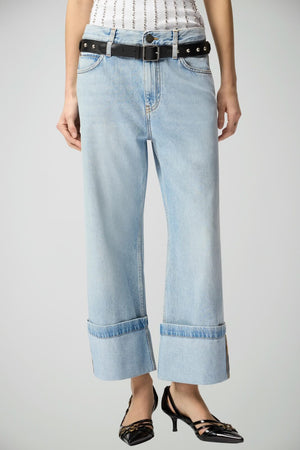 Jeans da donna Pinko cropped con cintura