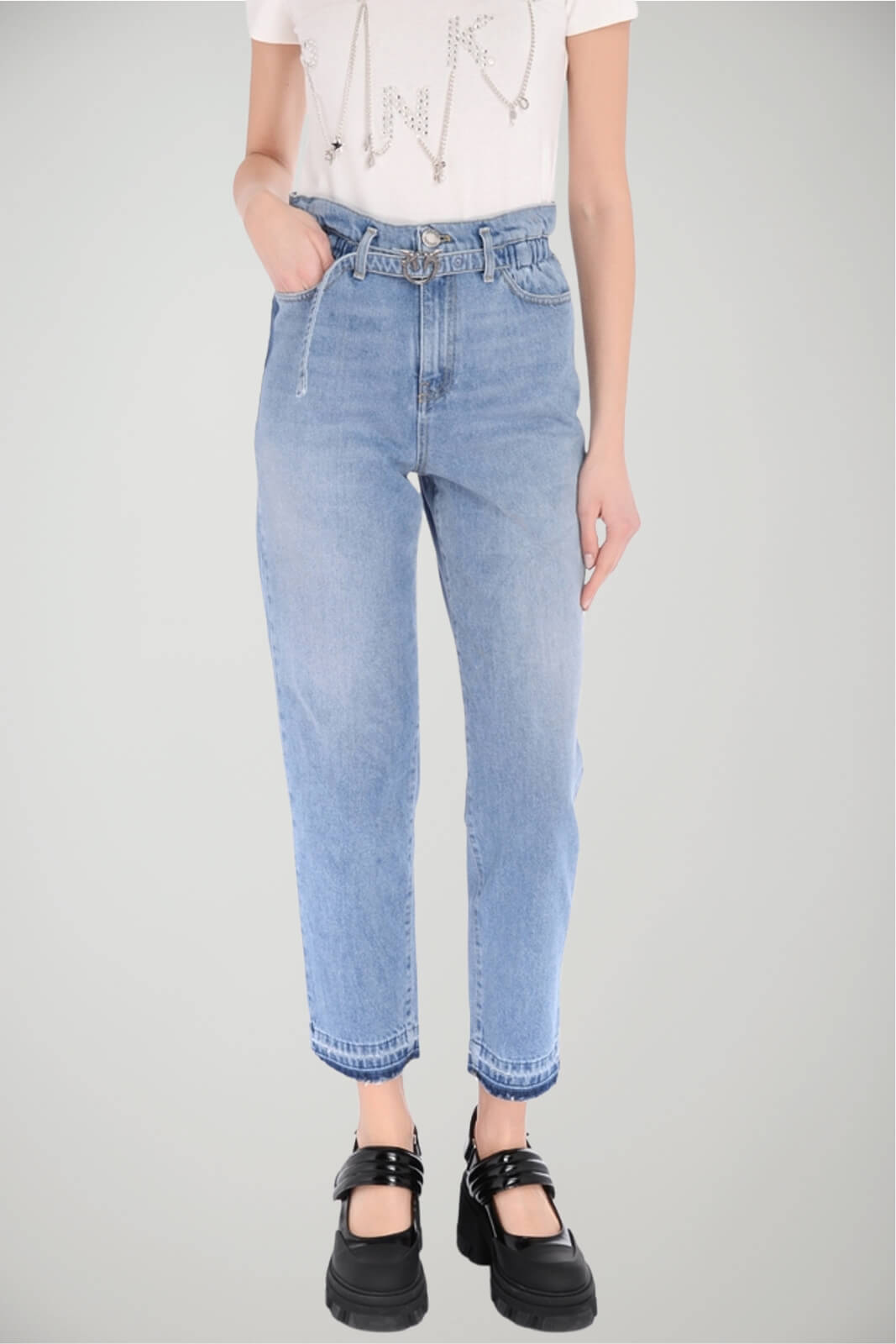 Jeans da donna Pinko a vita alta con cintura 