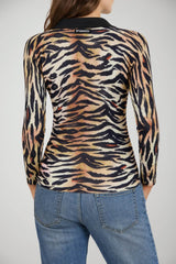 Maglia da donna Pinko a stampa animalier con collo a V