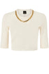 Maglia da donna Pinko a costine con catena al collo