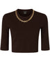 Maglia da donna Pinko a costine con catena al collo