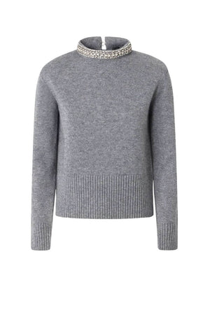 Pinko Maglia Donna con collo gioiello / Grigio