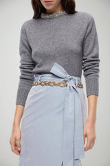 Pinko Maglia Donna con collo gioiello / Grigio