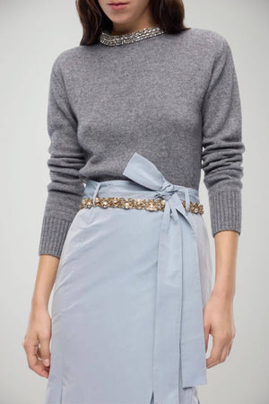 Pinko Maglia Donna con collo gioiello / Grigio