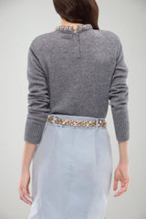 Pinko Maglia Donna con collo gioiello / Grigio