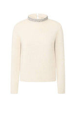 Pinko Maglia Donna con collo gioiello / Panna