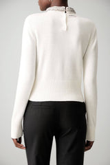 Pinko Maglia Donna con collo gioiello / Panna