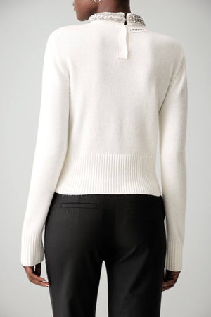 Pinko Maglia Donna con collo gioiello / Panna