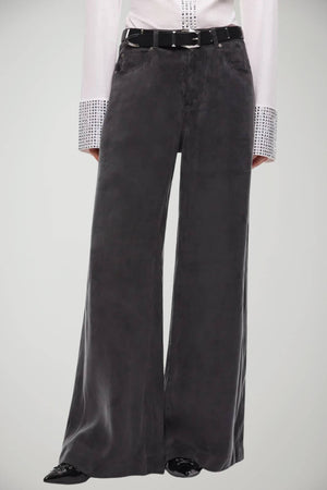 Pinko Pantaloni Donna a palazzo in twill di cupro