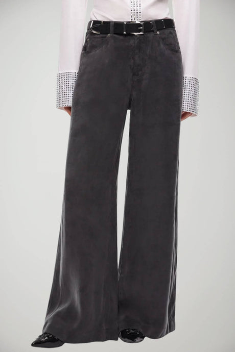 Pinko Pantaloni Donna a palazzo in twill di cupro