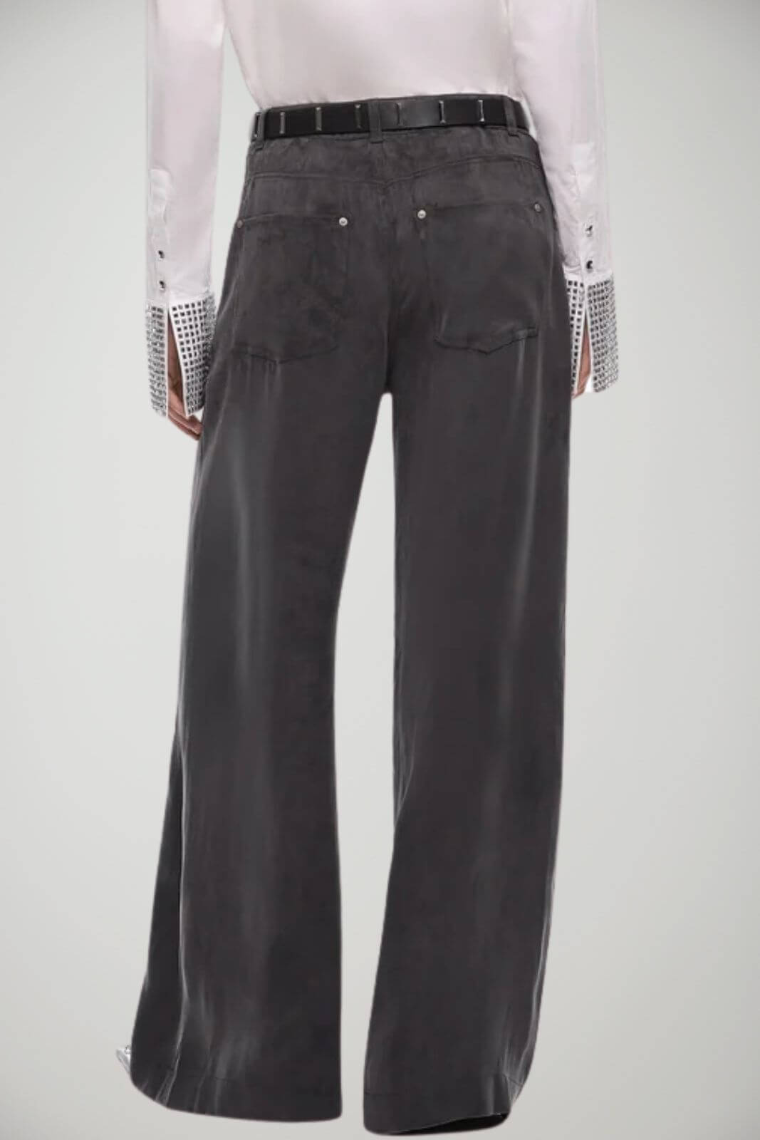 Pinko Pantaloni Donna a palazzo in twill di cupro