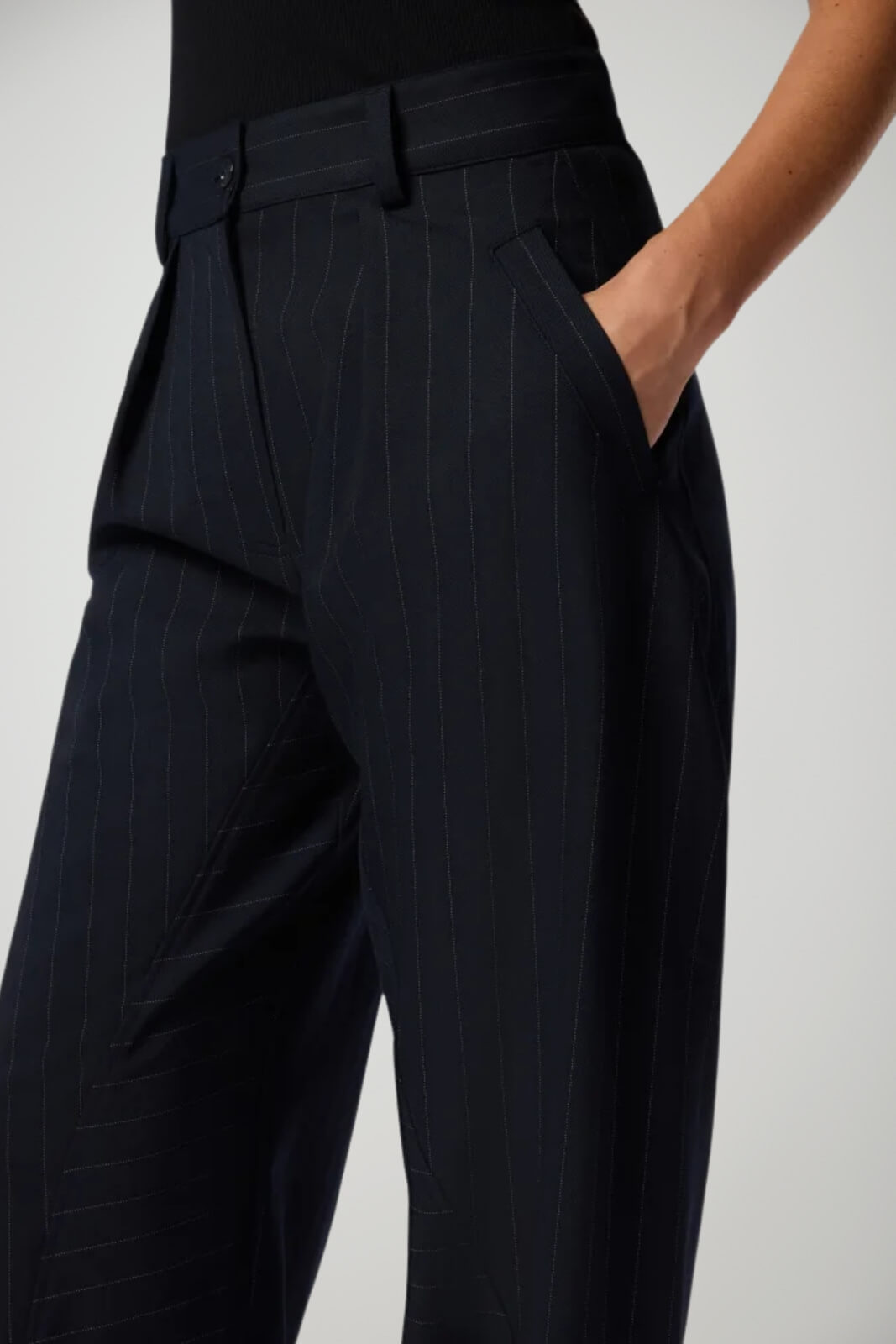 Pantaloni da donna Pinko ballon fit gessati dettaglio